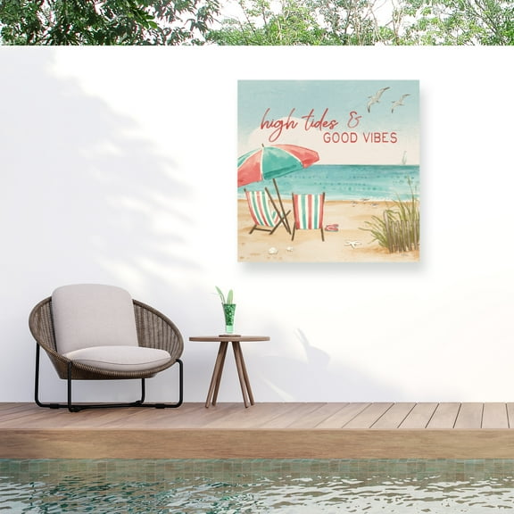 Janelle Penner 'Beach Time II' Outdoor Canvas 35x35