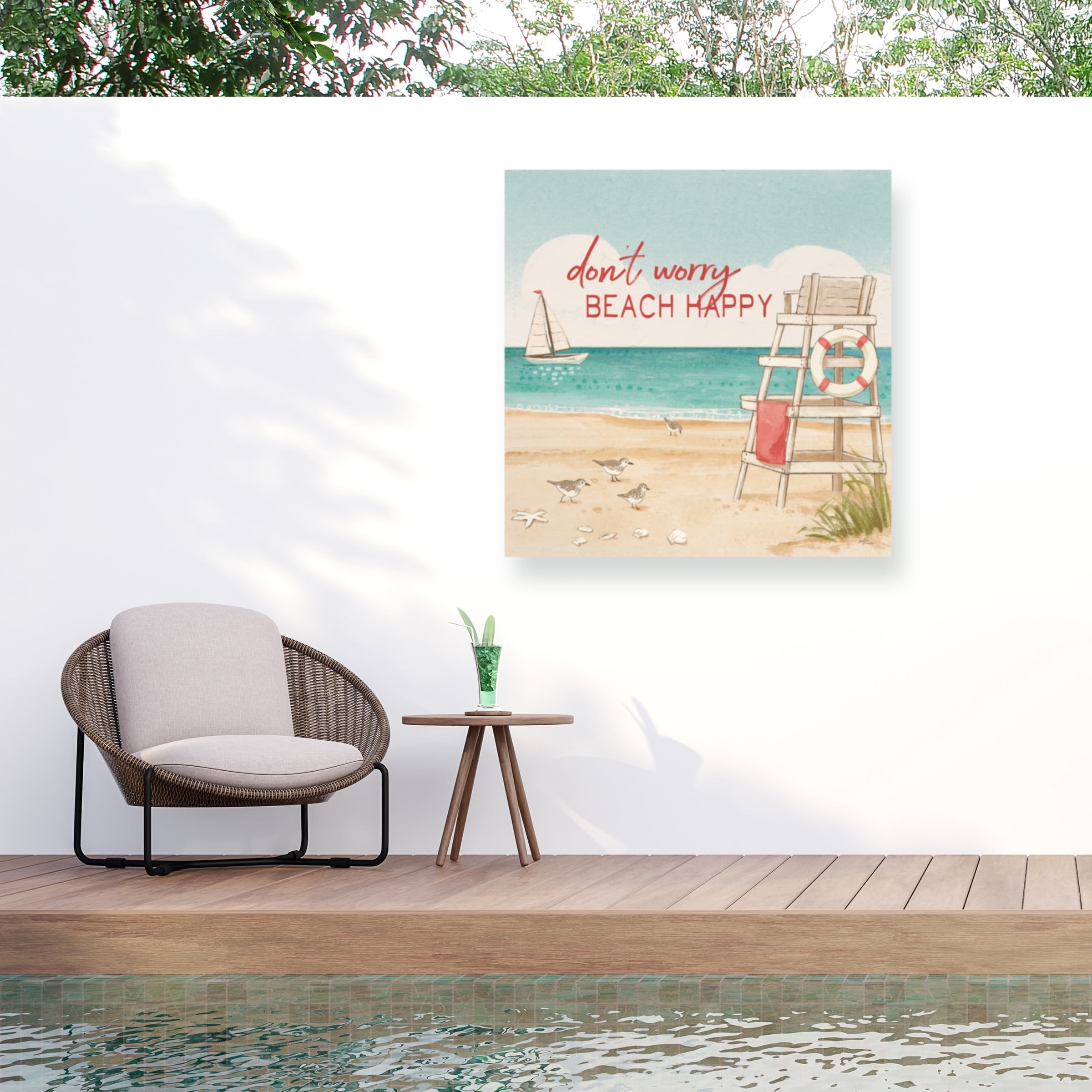 Janelle Penner 'Beach Time III' Outdoor Canvas 18x24