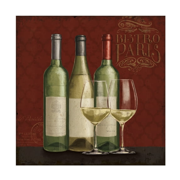 Janelle Penner 'Bistro Paris White Wine v.2' Canvas Art