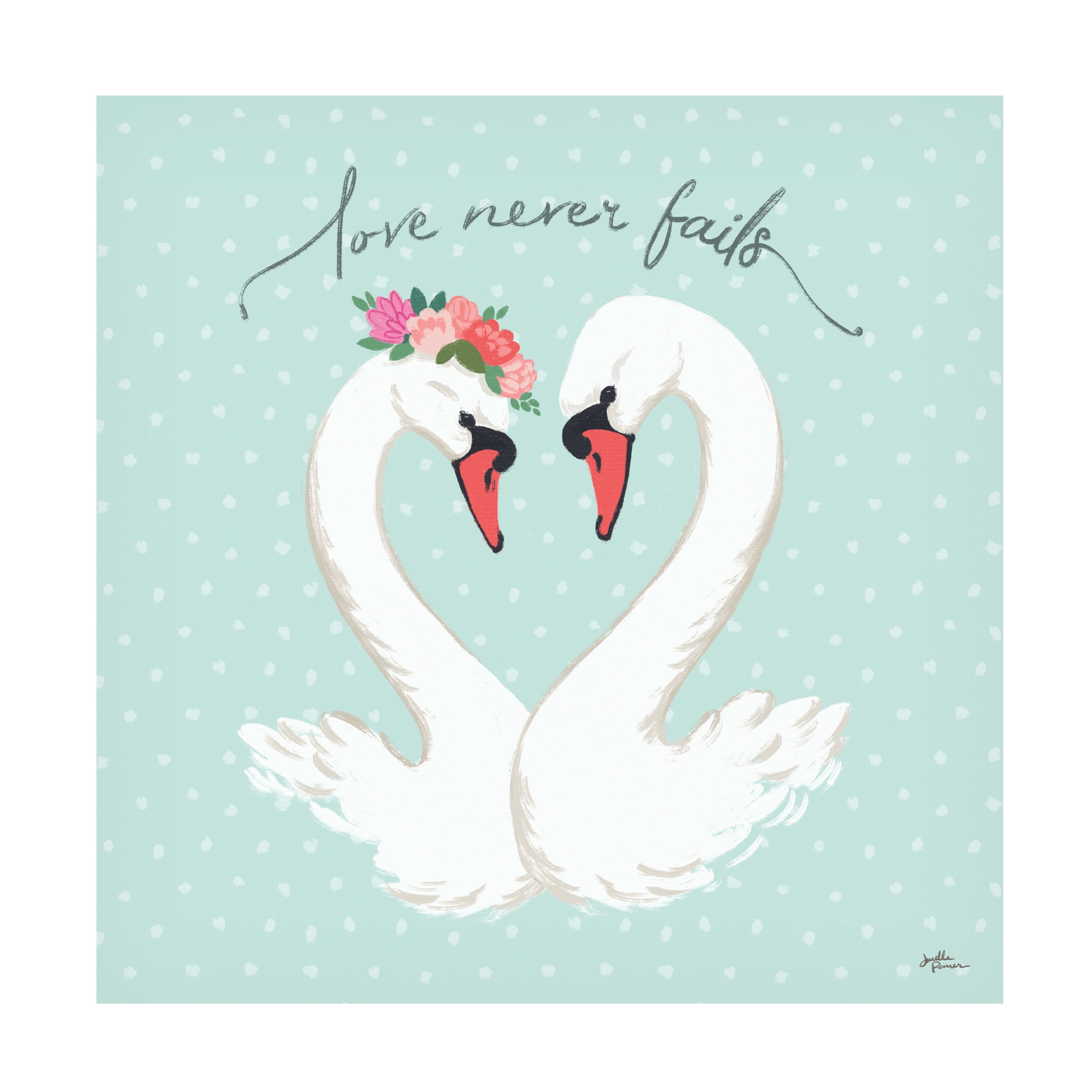 Janelle Penner 'Swan Lake VII Mint' Canvas Art