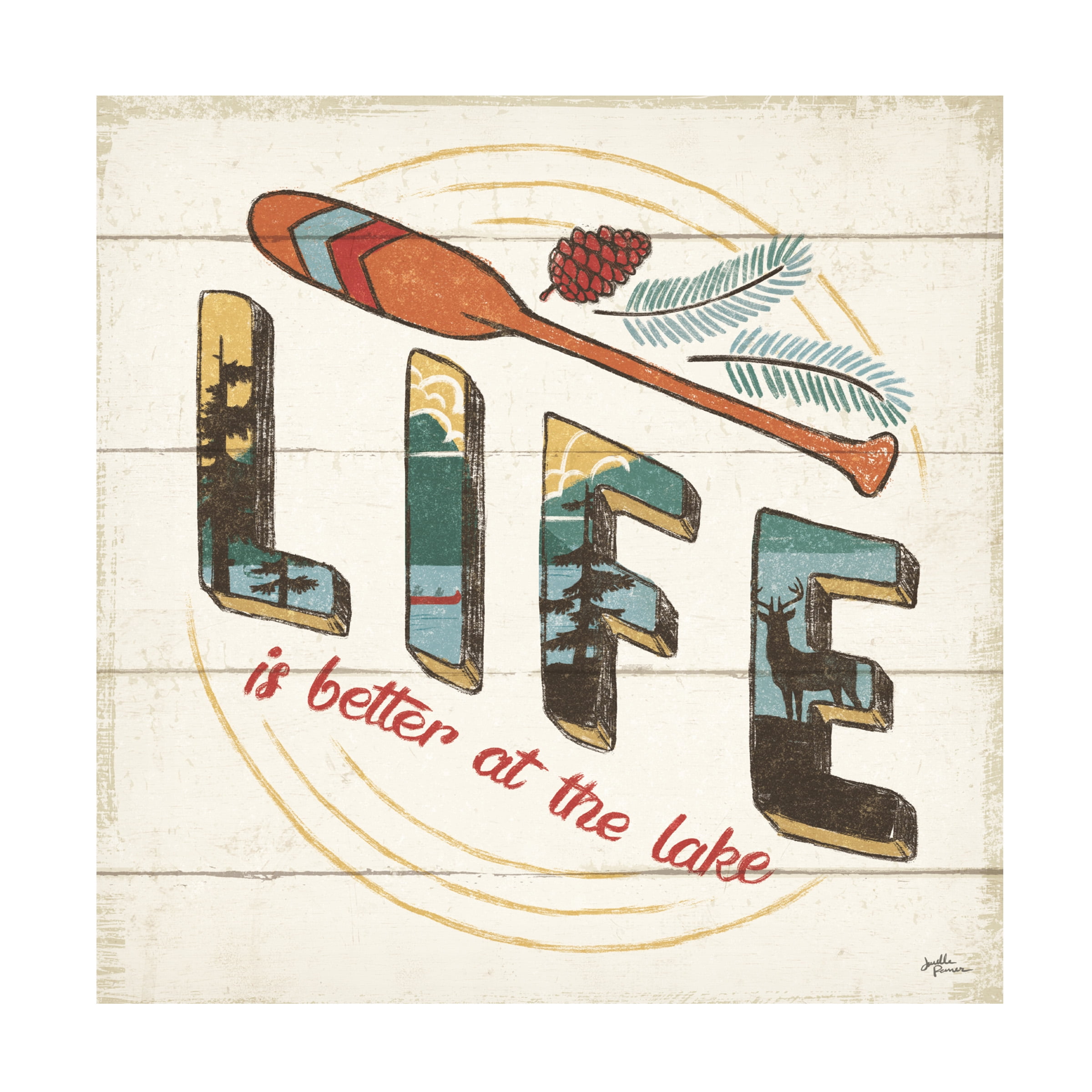 Janelle Penner 'Vintage Lake III' Canvas Art