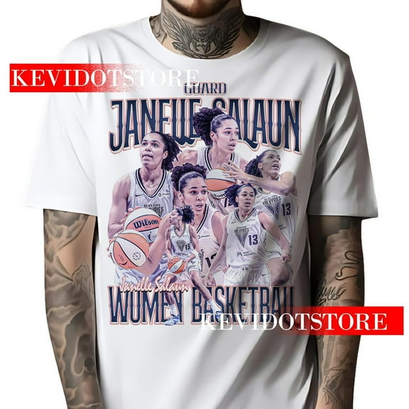 Janelle Salaün Shirt Athlete Basketball Player t-shirt Bootleg Vintage T-shirt,White Color,Size M