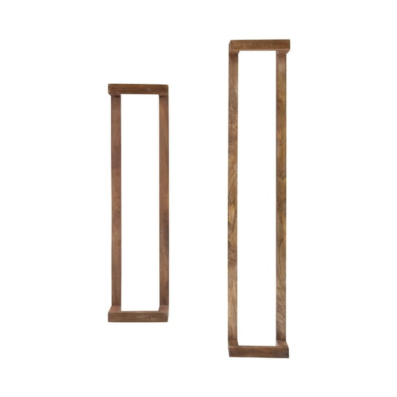 Janelle Wall-Mounted Bathroom Towel Rack, Set of 2, Brown