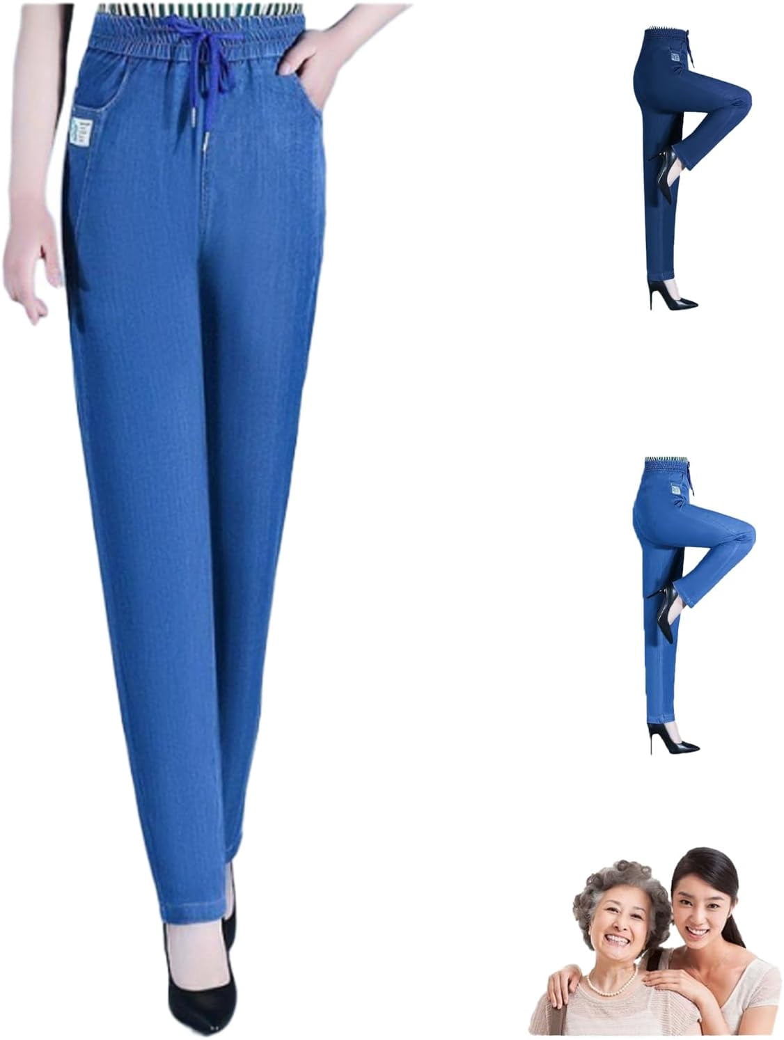 Aromia ComfiJeans - High Waist Ultra-Stretch Mom Jeans For Women, Wrinkle-Resistant, Lightweight, Machine Washable