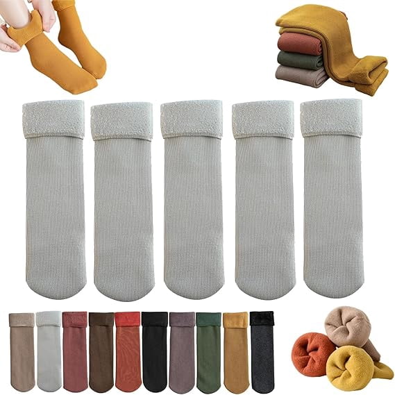 Manlira Women's Fleece Winter Socks - Ultra-Soft Velvet Thermal Socks, 5 Or 10 Pack, One Size Fits Most