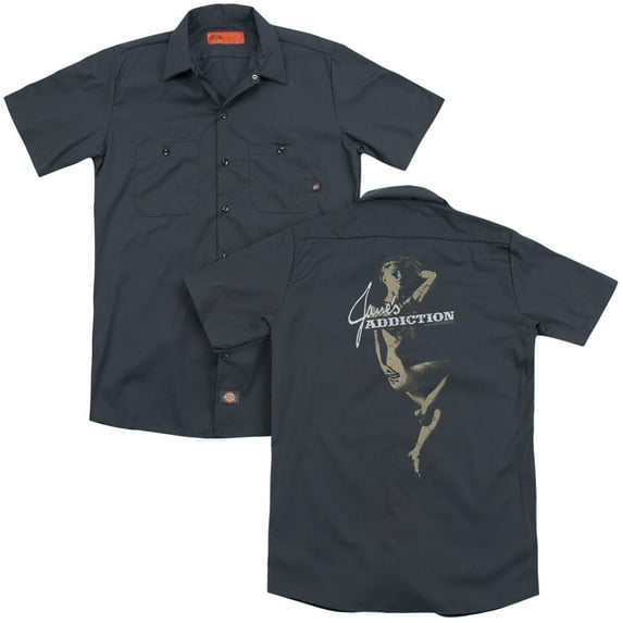 Janes Addiction Inside Escape (Back Print) Adult Work Shirt Charcoal