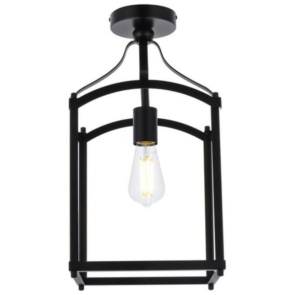 Janet 1 light flush mount in black