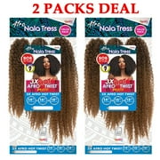 Janet Collection Nala Tress Locs Synthetic Hair Crochet Braid Loop 3x Afro Hot Twist 14”16”18” ( 2 Packs Deal #1 Jet Black )