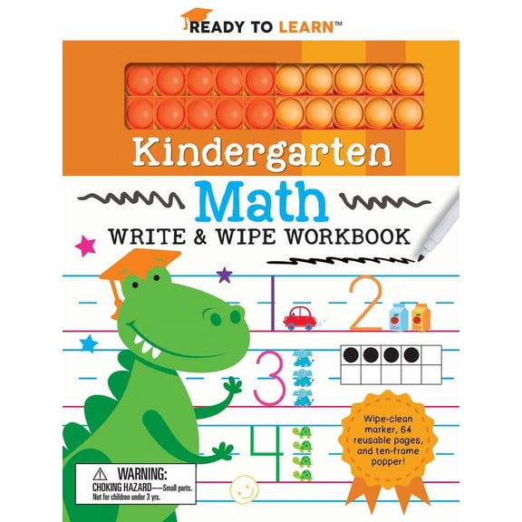 Janet Hale: Ready to Learn Kindergarten Math Write and Wipe Workbook with Popper (Spiral-Bound)