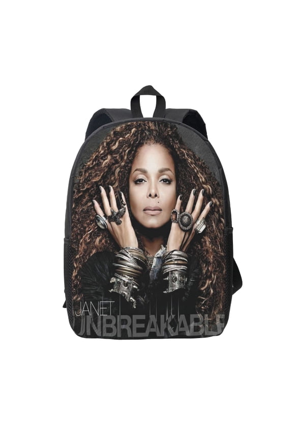 Janet Jackson Backpack Simple Lightweight Backpack Fashion Travel Backpack Laptop Backpack 17 Inch