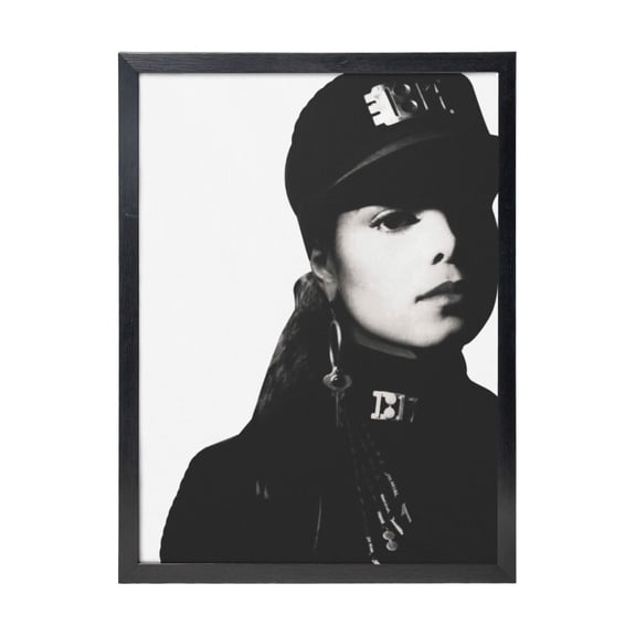 Janet Jackson Rhythm Nation Black Framed Canvas Wall Art Fashion Decor, 12x16in Wall Decor For Living Room, Bedroom, Office