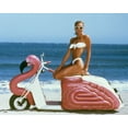 thumbnail image 1 of Janet Jones In The Flamingo Kid Glamorous White Summer Look On Scooter By Ocean 24X36 Classic Hollywood Poster, 1 of 1