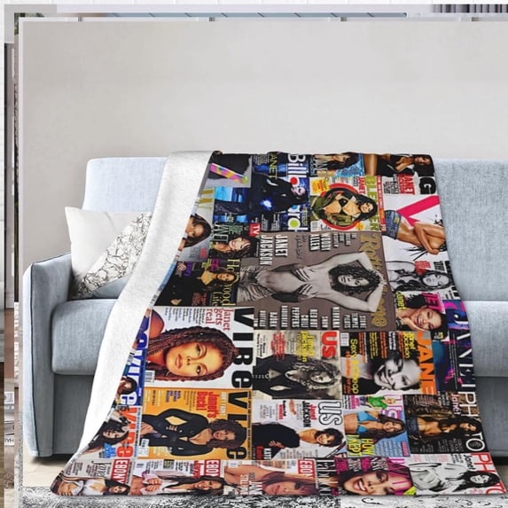 Janet Music Jackson Blanket Flannel Super Soft Throw Blanket Lightweight Blankets for Bed Sofa All Season Gift 50"x40"