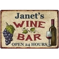 thumbnail image 1 of Janet's Rustic Wine Bar Sign Wall Decor Kitchen Gift 16 x 24 Matte Finish Metal 116240056199, 1 of 1