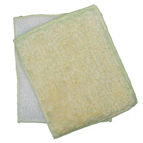 Janey Lynn Designs Light Yellow Shrubbies 5" x 6" Cotton & Nylon Washcloth