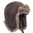 thumbnail image 1 of Janey&Rubbins Cold Weather Rassian Cossack Trooper Bomber Pilot Hat Trapper Hunter Ear Flap Winter Cap (P, L, Brown), 1 of 7