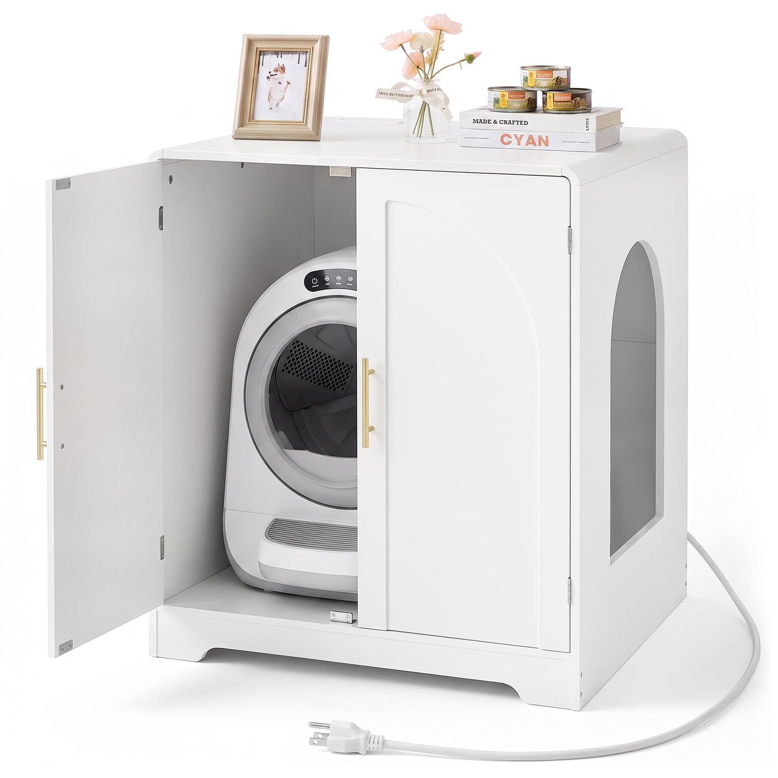 Janflyhome Litter Box Enclosure for Automatic Self Cleaning Litter Box ...