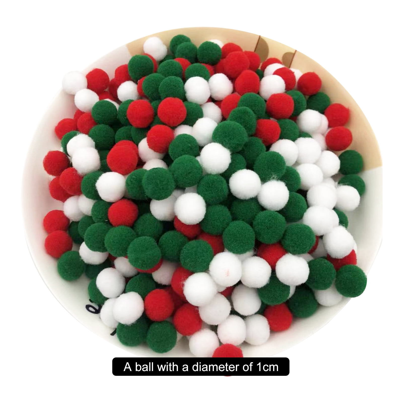 Jangslng 1 Pack Christmas Pom Pom Balls Red Green Felt Ball