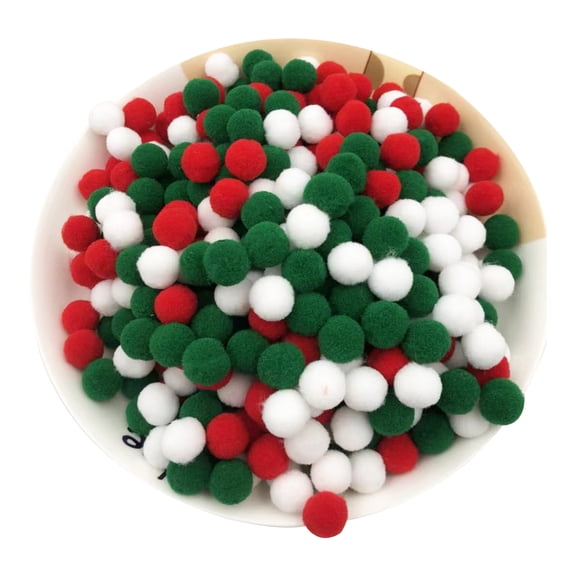 Jangslng 1 Pack Christmas Pom Pom Balls Red Green Felt Ball Ornaments DIY Christmas Garland Decoration Holiday Pom Balls for Birthday Party Banner Xmas Tree Decor