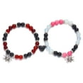 thumbnail image 1 of JANGSLNG 1 Pair Spider Pendant Heart Magnetic Suction Couple Bracelet Halloween Elastic Colorful Beads Bracelets Jewelry Gift, 1 of 7