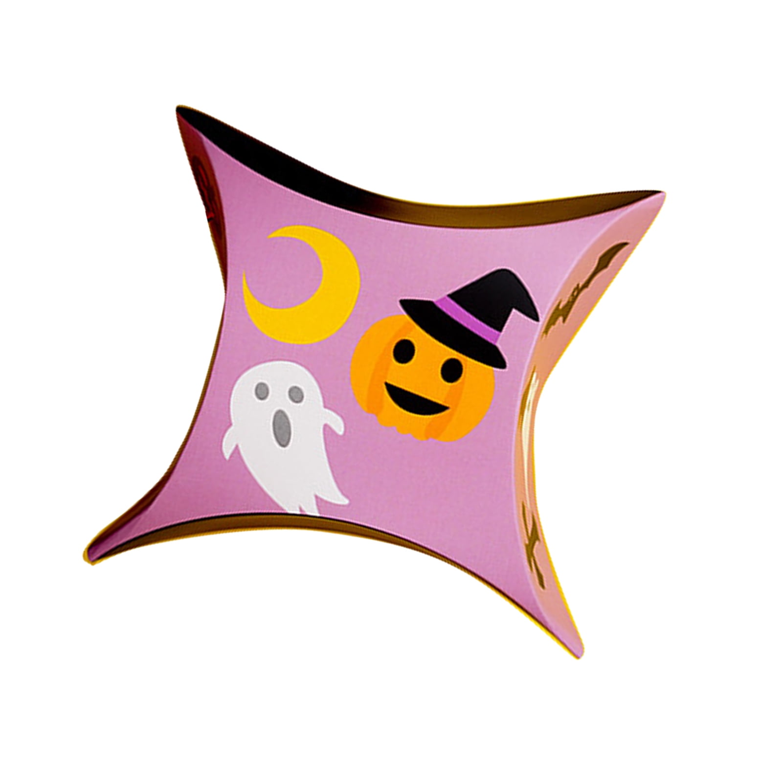 Jangslng 10Pcs Halloween Candy Box Pumpkin Ghost Bat Moon Print Paper Chocolate Biscuit Treat