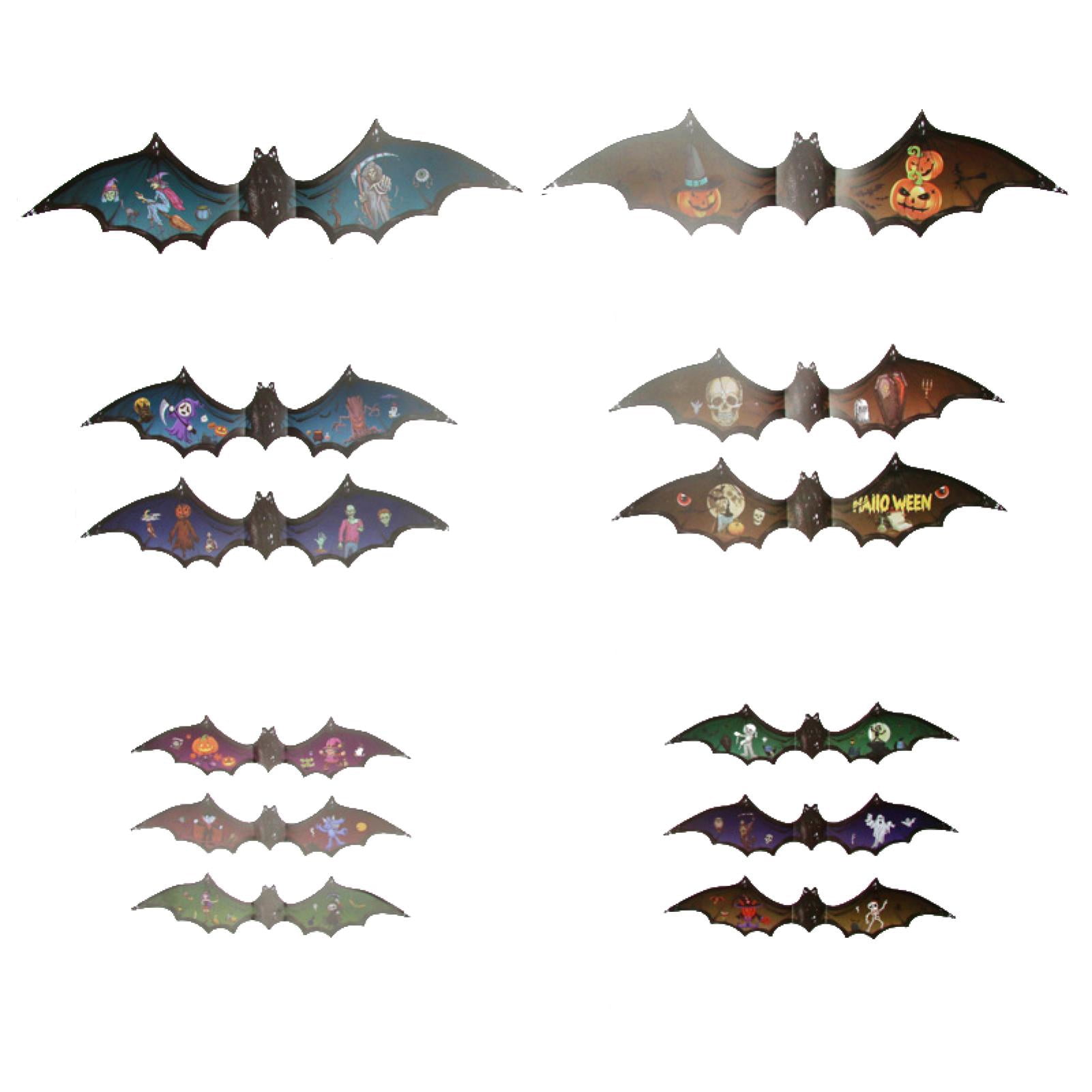 Jangslng 12Pcs Halloween Bat Wall Stickers Realistic Vivid Waterproof