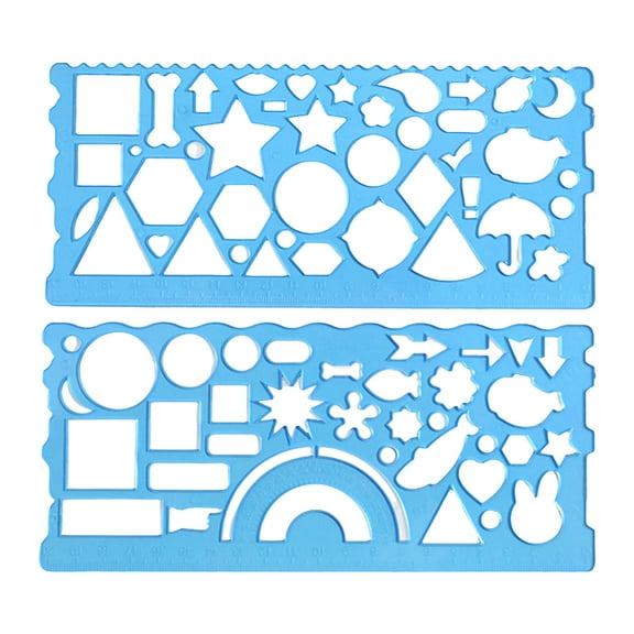 Jangslng 2Pcs Clear Geometric Drawing Ruler Multifunctional Precise And Easy-to-Use Geometric Triangle Protractor Straightedge