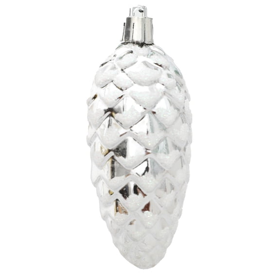 JANGSLNG 5Pcs/Box Christmas Hanging Pinecone Glitter Reusable Unbreakable Xmas Tree Decoration Plastic Pine Cone Ornament Party Supplies