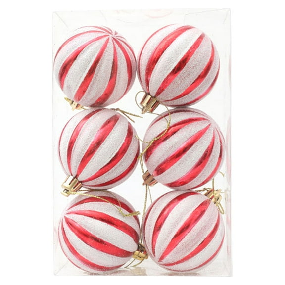 Jangslng 6Pcs Christmas Ball Christmas Tree Decoration Ornaments Christmas Hanging Pendant New Year Accessories Holiday Party Wedding Decoration