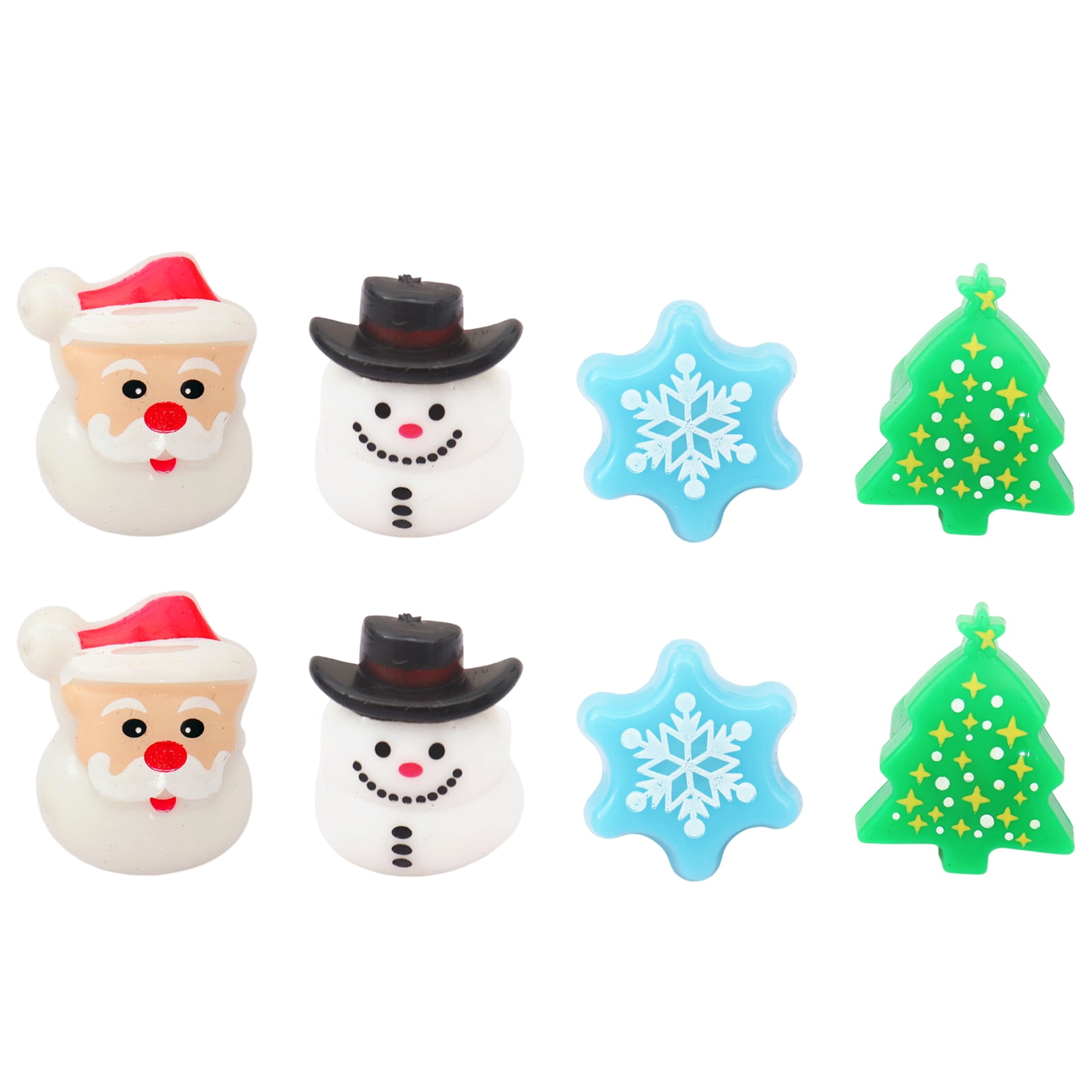 Jangslng 8Pcs Christmas Light Ring Santa Claus Christmas Tree Snowman