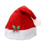 Jangslng Christmas Hats with Bell Fine Workmanship Eye-catching Festive Santa Hat with Plush Trim for New Year Christmas