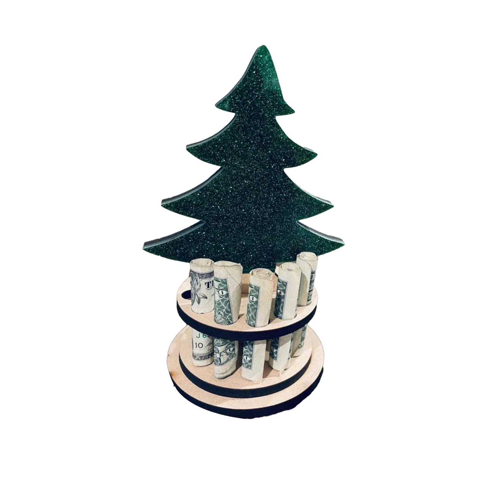 Jangslng Christmas Wooden Money Holder Cute Xmas Tree Reindeer Snowman ...