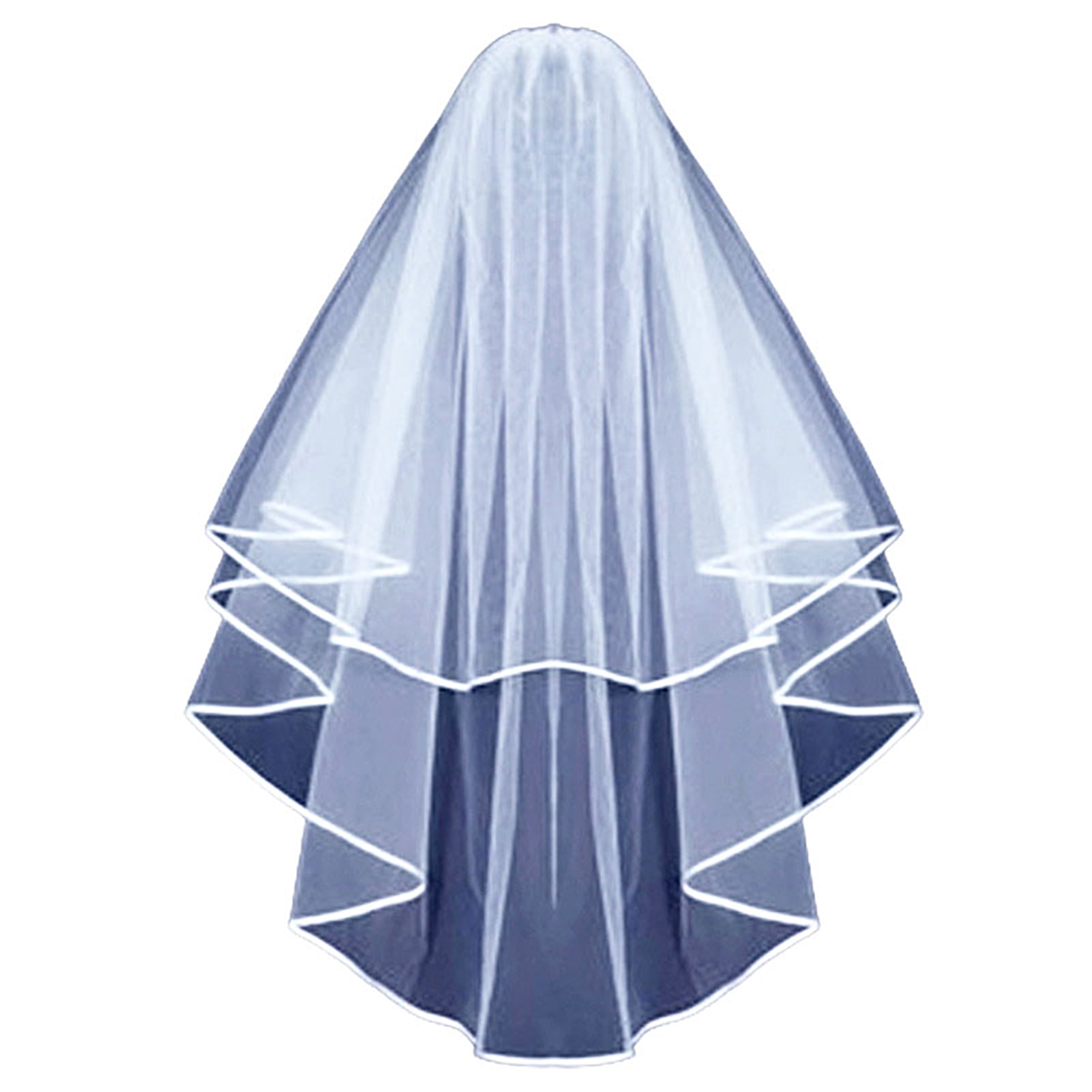 Jangslng Halloween Black Ghost Bride Veil with Comb Gothic Layered