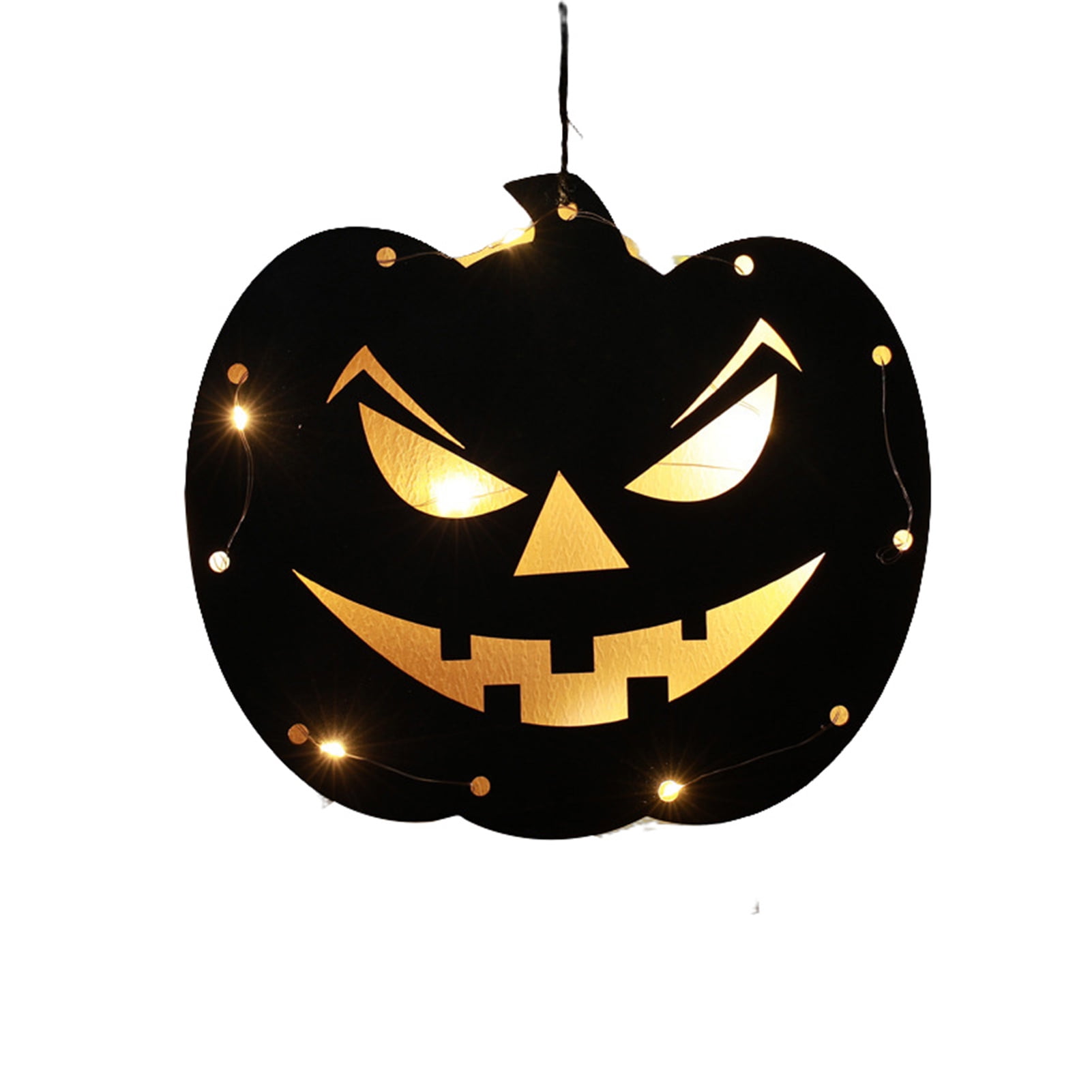 Jangslng Halloween Pendant Spooky Led Pumpkin Bat Castle Shape Hanging Welcome Plaque For Home 3193