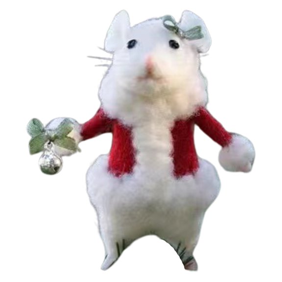 Jangslng Handmade Halloween Felt Mouse Ornament Adorable Appearance Super Soft Desktop Mouse Doll Felt Decoration