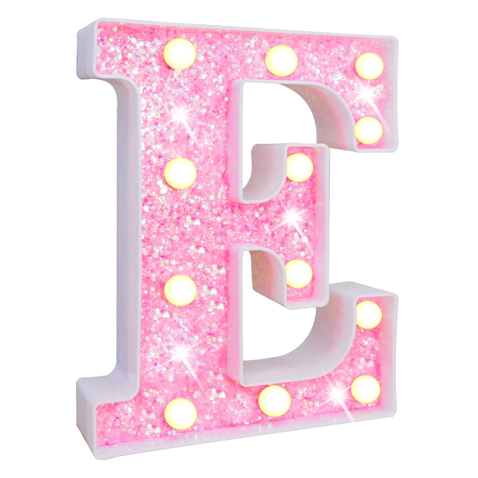 Jangslng LED Letter Light Glitter Alphabet Sign with Hanging Hole Night