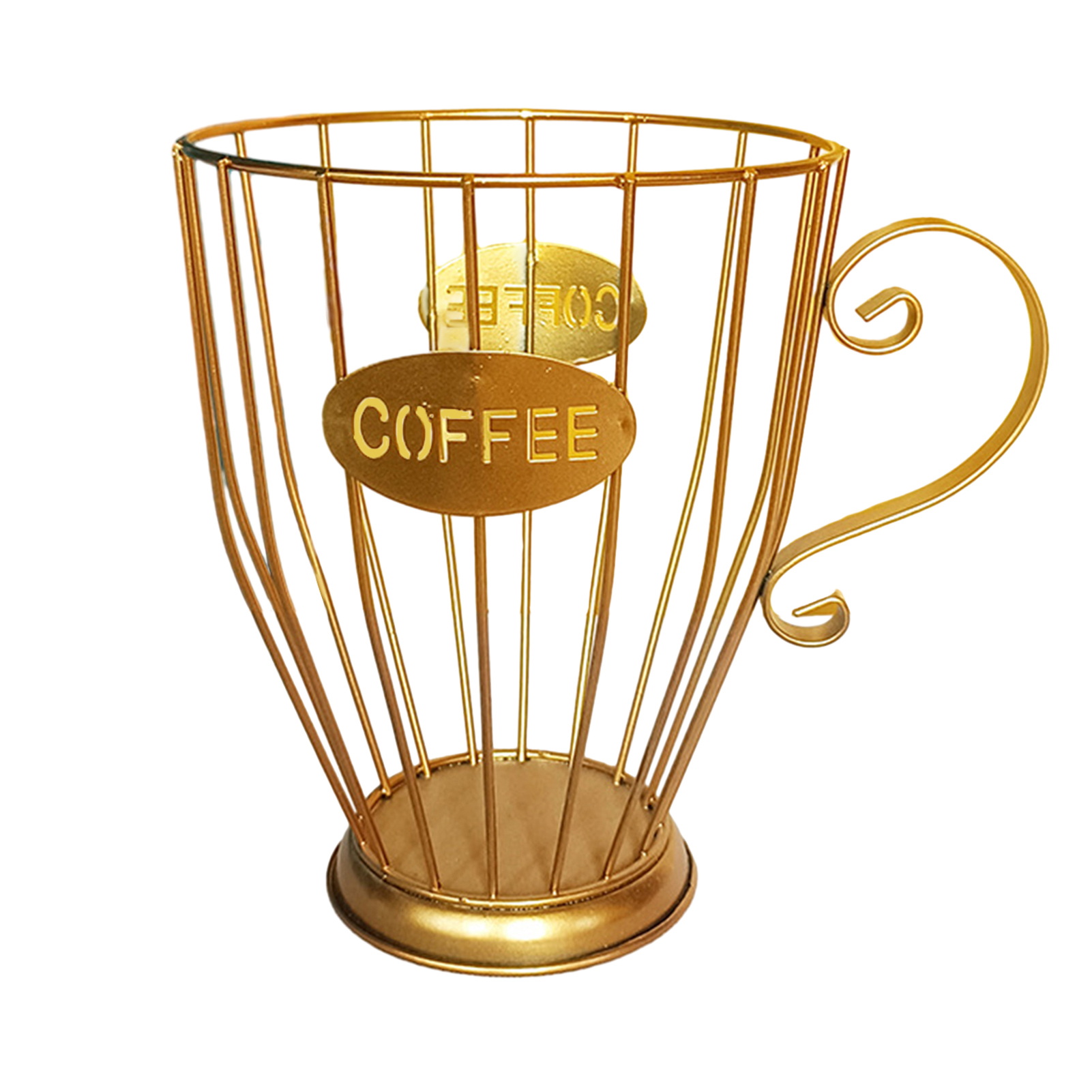 Jangslng Large Iron Coffee Capsules Storage Basket Counter Coffee Table