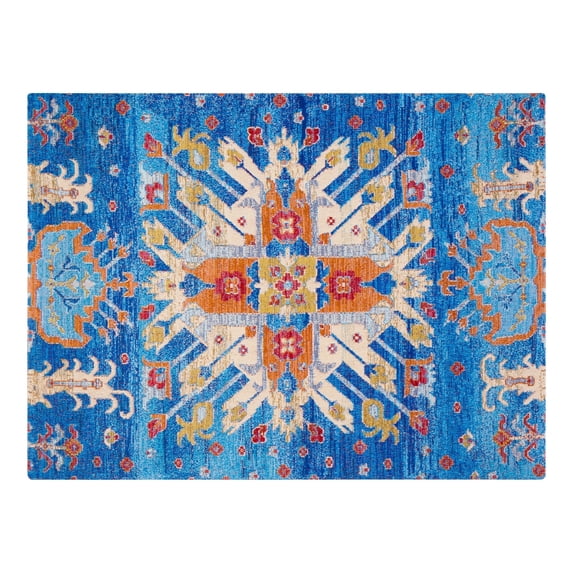 Jani 36" x 48" 1/2" Rug'd Chair Mat Las Cruces Blue & Orange