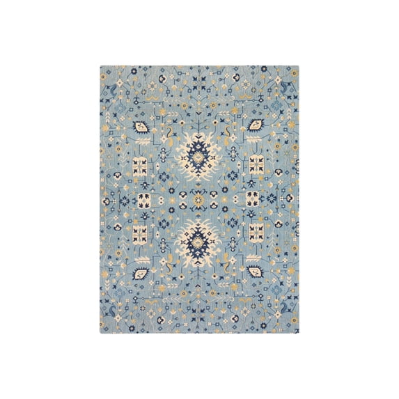 Jani 36" x 48" 1/2" Rug'd Chair Mat Tabriz Blue & Beige