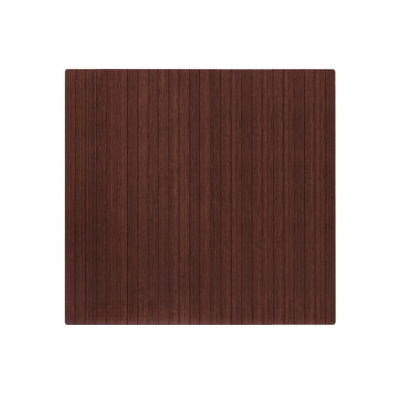 Anji Mountain 48" x 52" Bamboo Chair Mat for Carpet and Hard Floor, 5mm - Rectangular without Lip, Dark Cherry