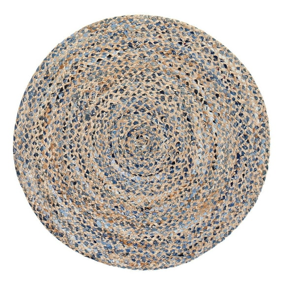 Jani Keira Denim and Jute Hand Loomed Rug 4' Round 4' Square
