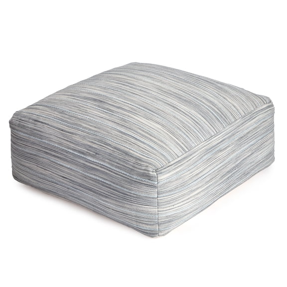Jani Montanita Gray 34" Gray & Ivory Square Oversized Pouf Ottoman