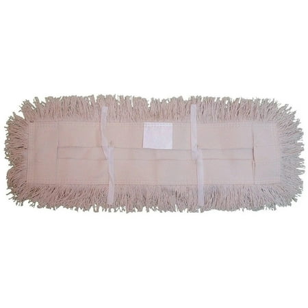JaniMop Utility Cut End Cotton Dust Mop, Tie-On, Natural, 48" x 5", 1 Each