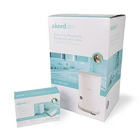 Janibell Akord Adult Diaper Disposal System, 7 Gallon Capacity, White