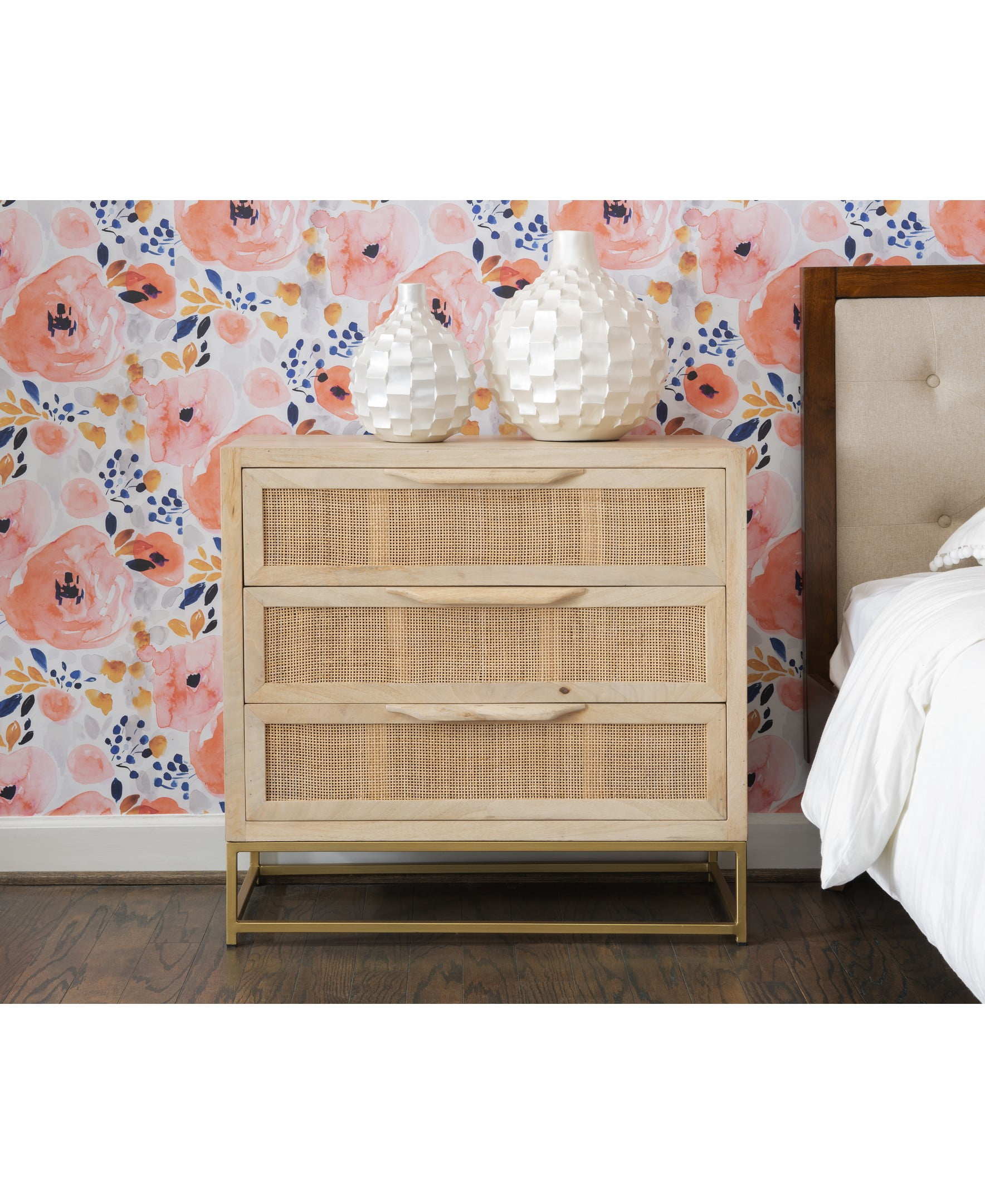 Janie rattan deals cabinet three drawers