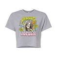 thumbnail image 1 of Janis Joplin - Butterfly And Flowers - Juniors Cropped Cotton Blend T-Shirt, 1 of 5