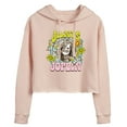 thumbnail image 1 of Janis Joplin - Butterfly And Flowers - Juniors Cropped Pullover Hoodie, 1 of 5