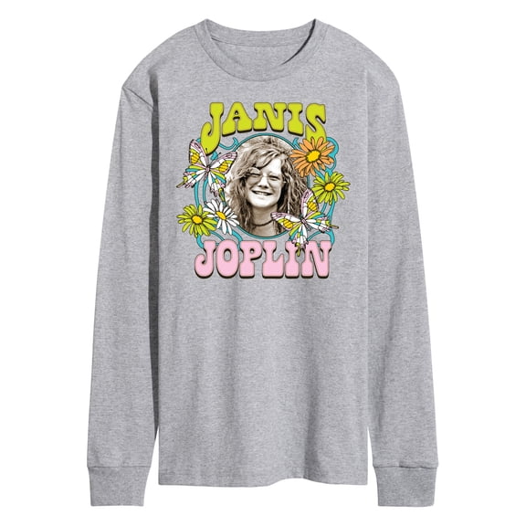 Janis Joplin - Butterfly And Flowers - Men's Long Sleeve T-Shirt