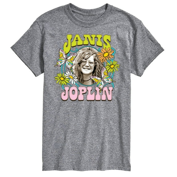 Janis Joplin - Butterfly And Flowers - Men's Short Sleeve Graphic T-Shirt