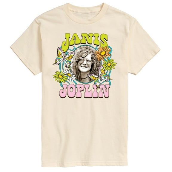 Janis Joplin - Butterfly And Flowers - Men's Short Sleeve Graphic T-Shirt